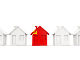 House with flag of ussr