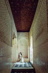 Beautiful bride in an old palace