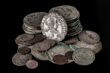 Pail of thalers - ancient european silver coins