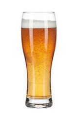 Glass of beer isolated on a white background