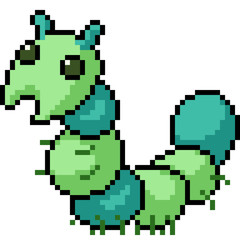 vector pixel art worm monster