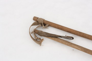 Strap grip old ski stick