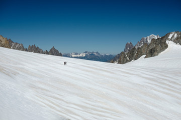 panoramic view of the Mont Blanc glacier