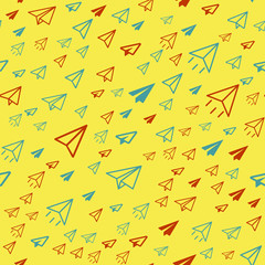 Messege, Origami Paper Plan, Aircraft Seamless vector EPS 10 pattern