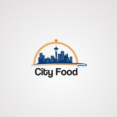 Obraz premium city food logo vector, icon, element, and template for your company