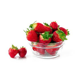 Fresh strawberry isolated on white background.
