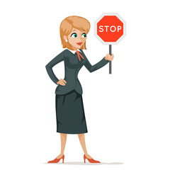Women with stop sign fighting gender inequality demand fight for equal rights male female characters concept modern cartoon design vector illustration