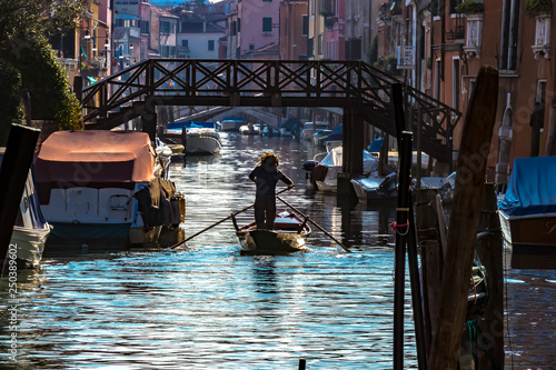 Venice Italy Canal The Rio Della Sensa Channel In The - 
