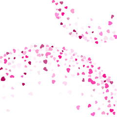 Hearts confetti flying vector background graphic design.