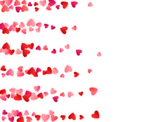 Red flying hearts bright love passion vector background.