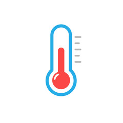 Thermometer icon temperature level vector sign, cute color illustration isolated on white background, flat design for web mobile app