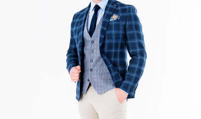 Festive men's suit on a white background
