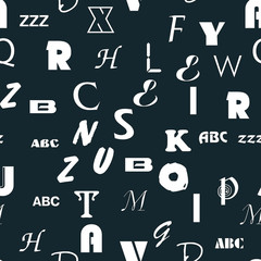 Letters, alphabet, education, school concept. Seamless vector EPS 10 pattern. Flat style