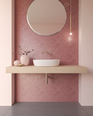 Obraz na płótnie Canvas Bathroom Hexagon Rose
