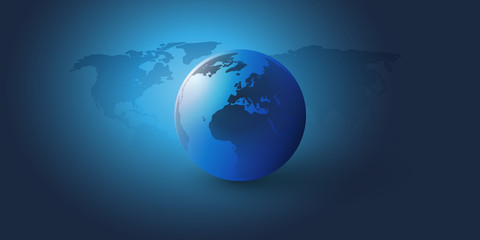      Earth Globe Design - Global Business, Technology, Globalisation Concept, Vector Template 