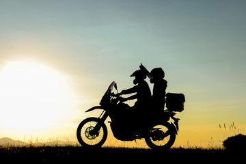 Fototapeta na wymiar motorcycle with world tour and travel