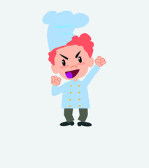 Chef cheering enthusiastically.