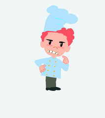 Chef ponders, something angry.