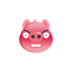 Wicked piggy face emoticon flat icon, vector sign, colorful pictogram isolated on white. Angry Piggy Face emoji symbol, logo illustration. Flat style design