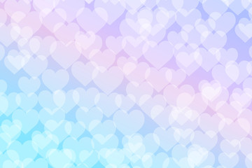 Bokeh lights with hearts gradient background template