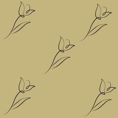 Naklejka premium Tulip spring pattern