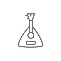 Balalaika, russian musical instrument line icon.