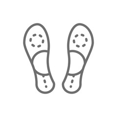 Orthopedic insoles, flat foot line icon.