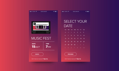 Music Festival Ticket Booking App Interface Design