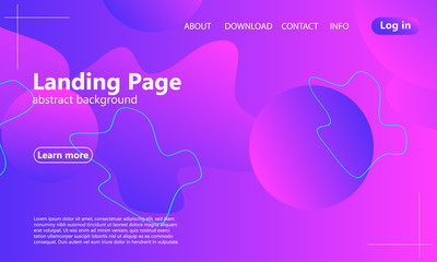Website landing page. Fluid minimal cover design
