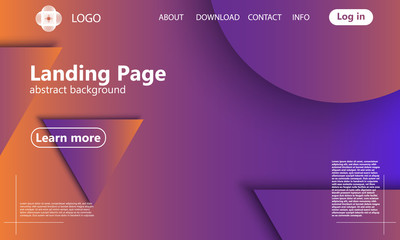 Website landing page. Geometric minimal design. 