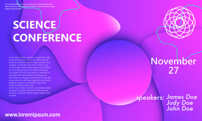 Science conference invitation Fluid background.