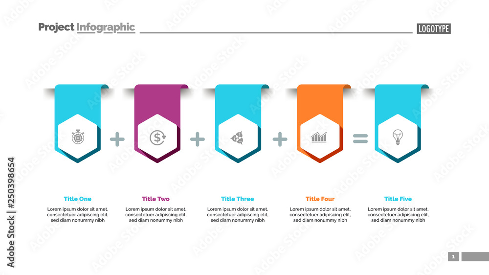 Poster four items sum slide template