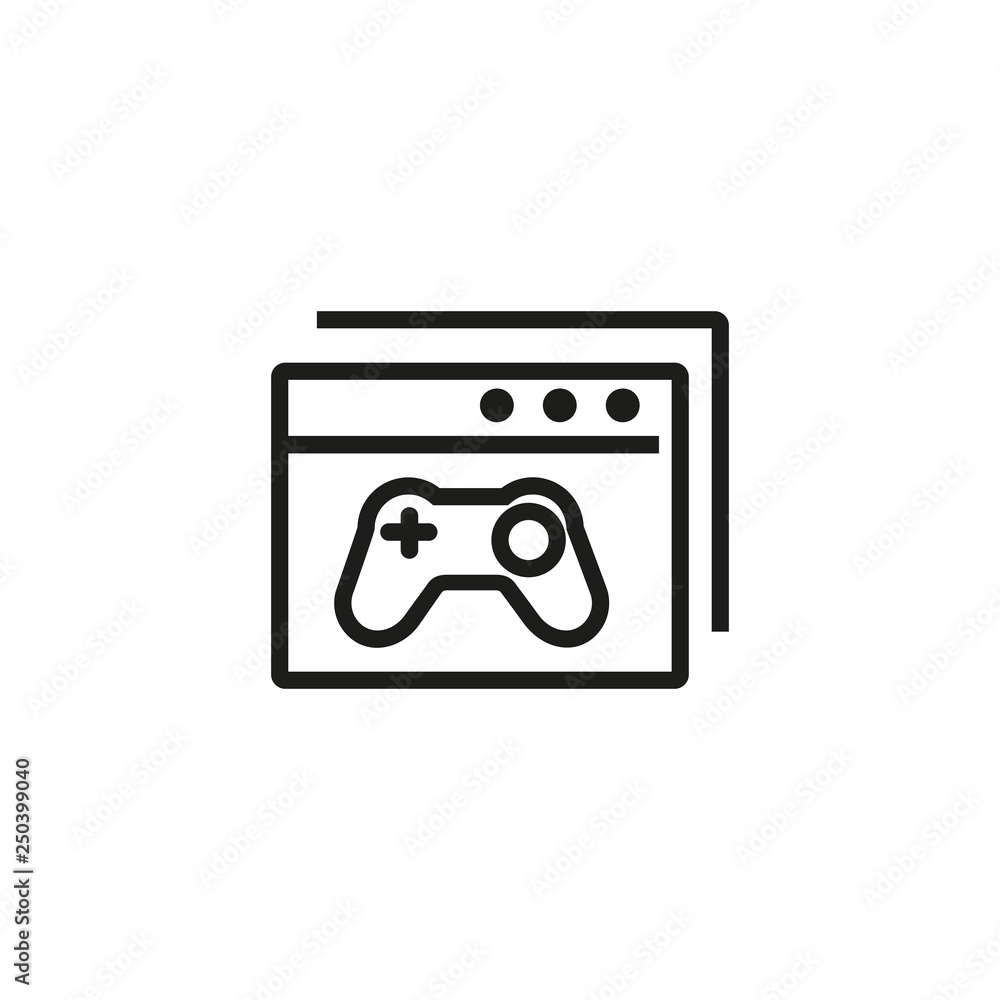 Poster browser game line icon