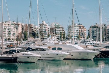 yachts in marina