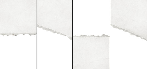Recycled white torn horizontal note paper texture, light background.