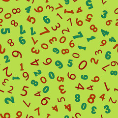 Numbers alphabet, education, school concept. Seamless vector EPS 10 pattern. Flat style