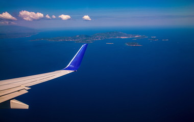 Fototapeta na wymiar Skiaphos Island,view from plane,Greece