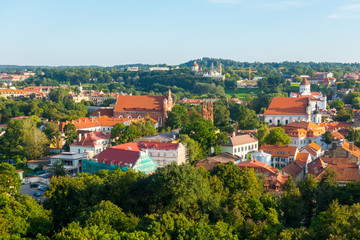 Fototapeta na wymiar VILNIUS, LITHUANIA - September 2, 2017: Antique building view in Vilnius, Lithuanian