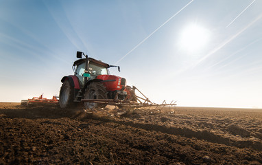 Plowing of stubble field