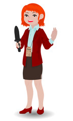 Children illustration with a journalist girl.