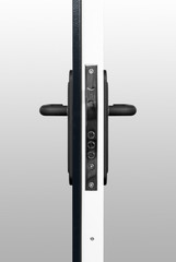Steel Black White Door With Black Handle