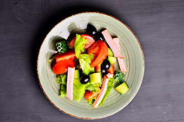 fresh vegetable salad,close-up