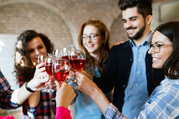 Picture of successful business team having celebration