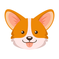  Corgi. Vector illustration of cute puppy corgi isolated on white background