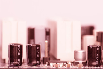 Electronic components are mounted on the device board Toned image