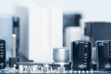Electronic components are mounted on the device board Toned image