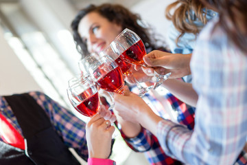 Picture of successful business team having celebration