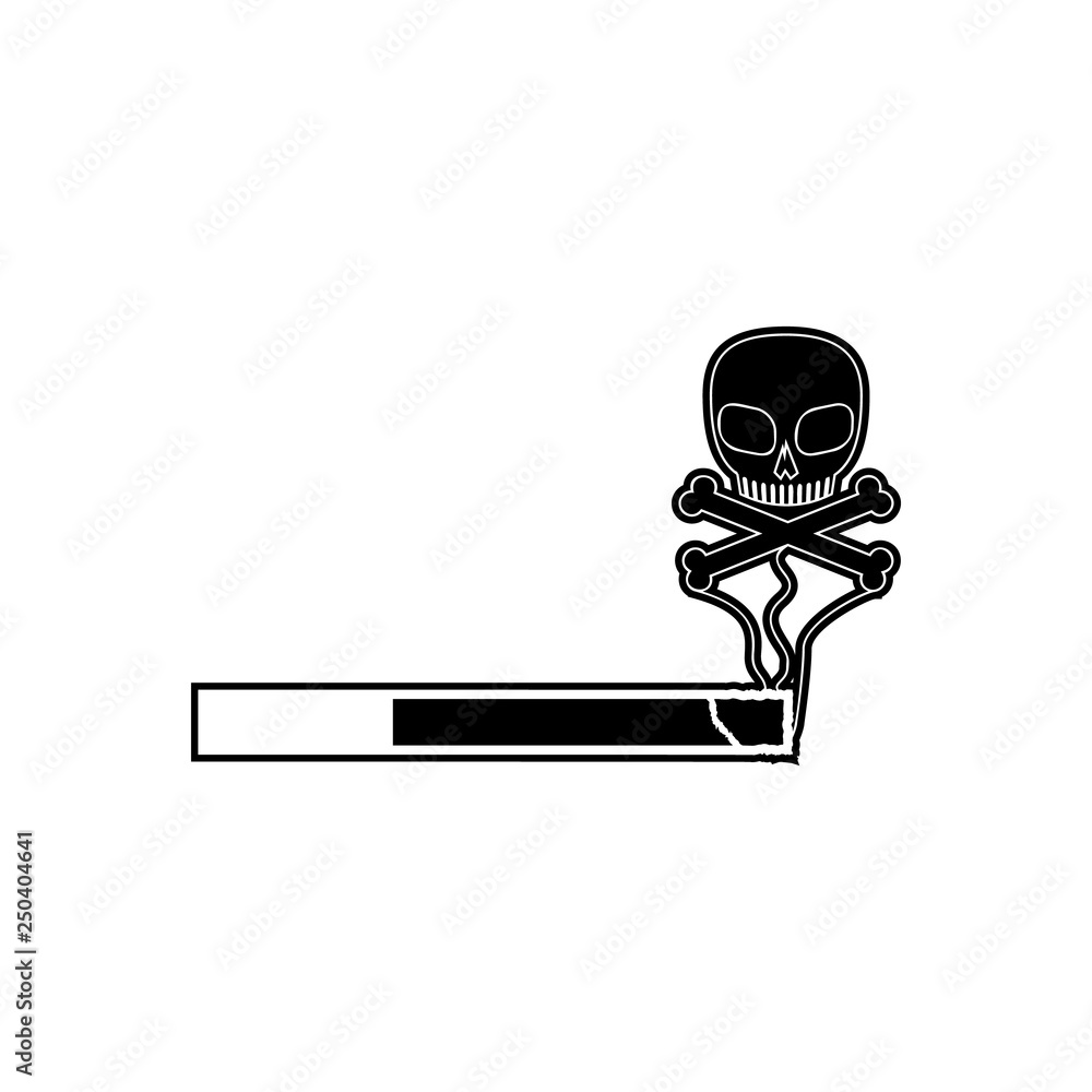 Poster death from smoking cigarettes icon. element of cityscape for mobile concept and web apps icon. glyph