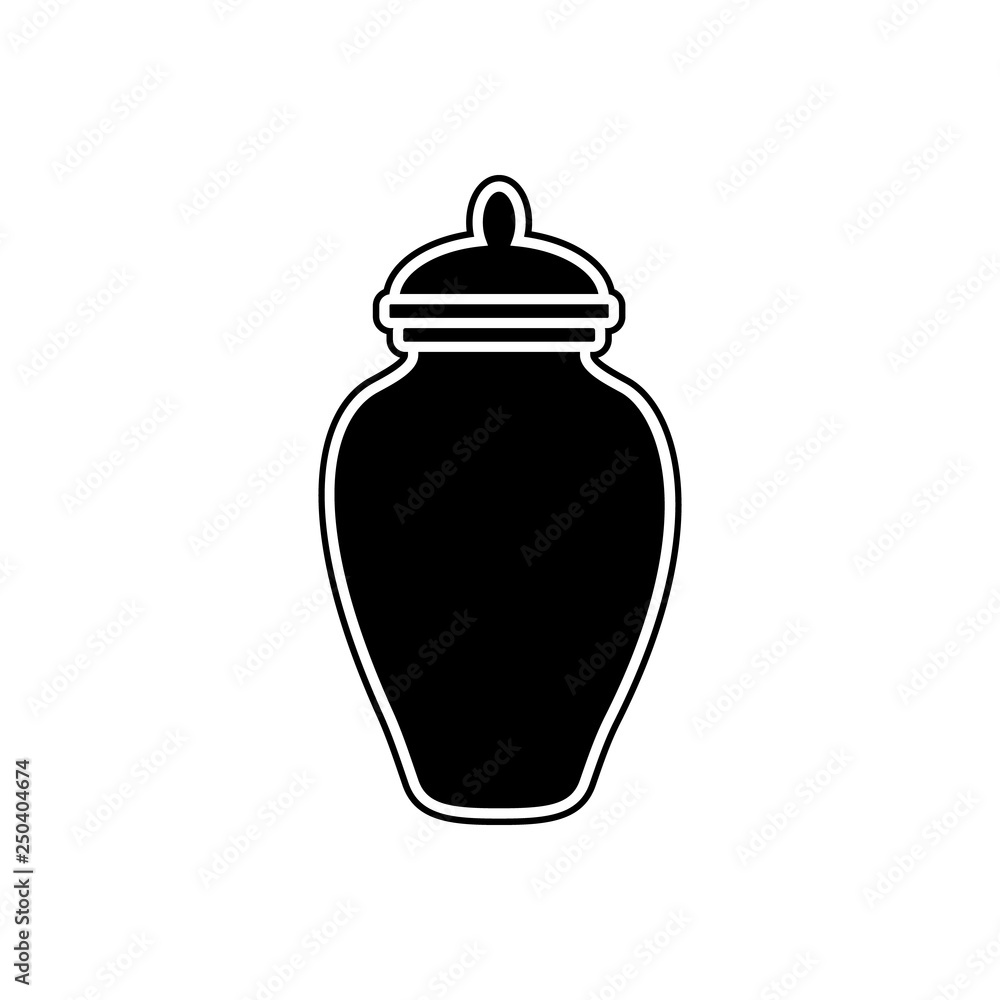 Aufkleber urn of ashes icon. element of cityscape for mobile concept and web apps icon. glyph, flat icon for w
