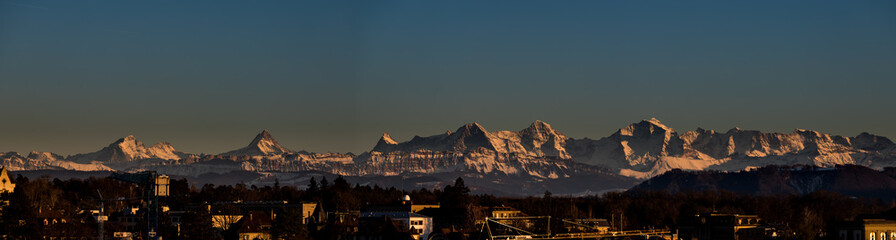 swiss alpine panorama from bern - obrazy, fototapety, plakaty